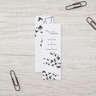 Carte De Visite Mini Black Sakura Cerry Fleurs Fleurs Fleurs Oriental Z