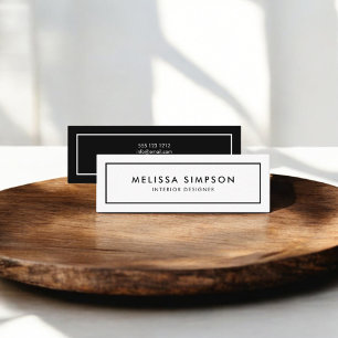 Carte De Visite Mini Blanc noir moderne minimaliste