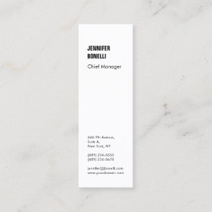 Carte De Visite Mini Blanc noir simple moderne minimaliste