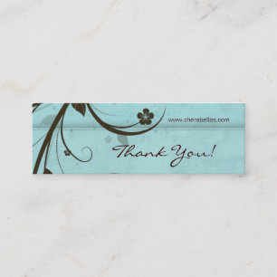 Carte De Visite Mini Bleu aqueux floral de spa de signet de salon