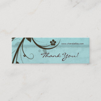 Carte De Visite Mini Bleu aqueux floral de spa de signet de salon