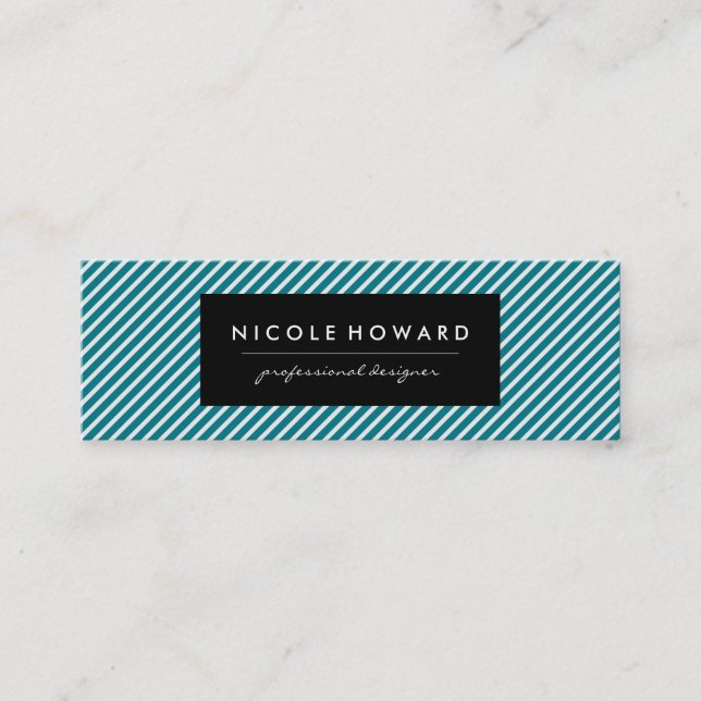 Carte De Visite Mini Bleu et blanc Aqua (Devant)