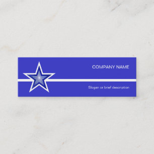 Carte De Visite Mini Bleu foncé étoile blanche ligne bleue maigre