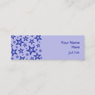 Carte De Visite Mini Bleu foncé Stars côté bleu pâle maigre