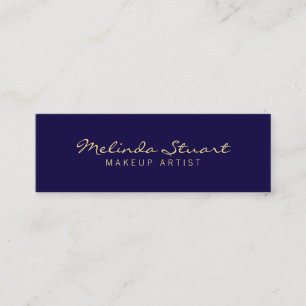 Carte De Visite Mini Bleu marine et or modernes simples professionnels