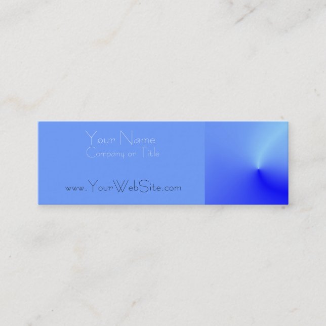Carte De Visite Mini Bleu métallique simple (Devant)