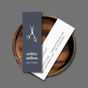 Carte De Visite Mini Bleu minimum Ciseaux Blancs Liste d'étoiles des ch