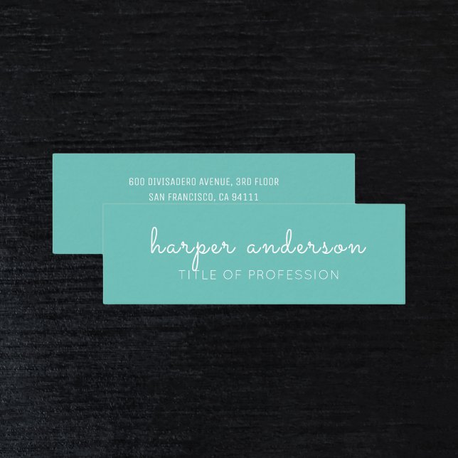 Carte De Visite Mini Bleu Simple Moderne Professionnel (Créateur téléchargé)