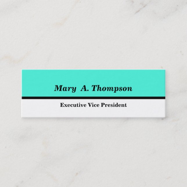 Carte De Visite Mini Bloc blanc de couleur de turquoise (Devant)