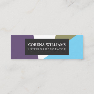 Carte De Visite Mini Blocs de couleur Cool géométrique élégant