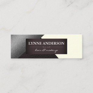 Carte De Visite Mini Blocs de couleur en cuir faux argent géométrique
