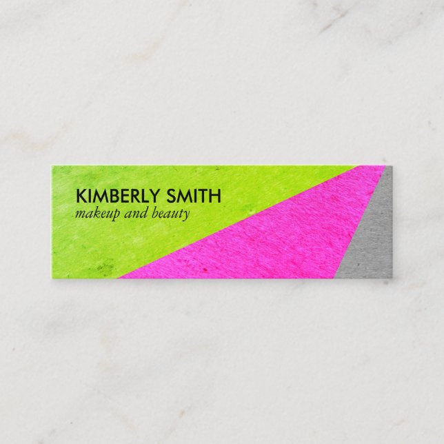 Carte De Visite Mini Blocs de couleurs chics en gras (Devant)