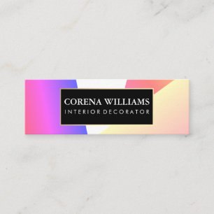 Carte De Visite Mini Blocs de couleurs vives géométriques et élégants