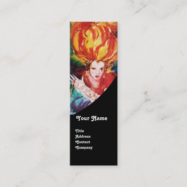 Carte De Visite Mini BLONDE EN ROUGE Monogramme Beauté, Maquillage, Sal (Devant)