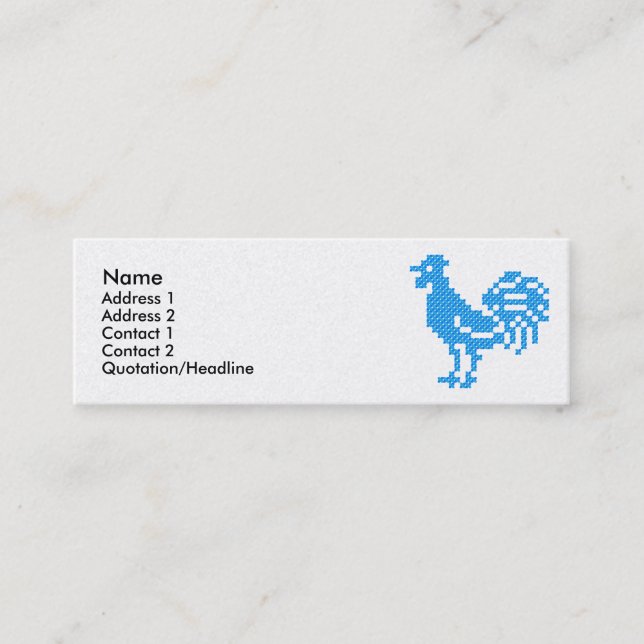 Carte De Visite Mini Blue Rooster (Devant)