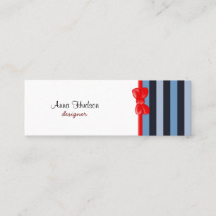 Carte De Visite Mini Blue stripes, stripes, patteries, lignes