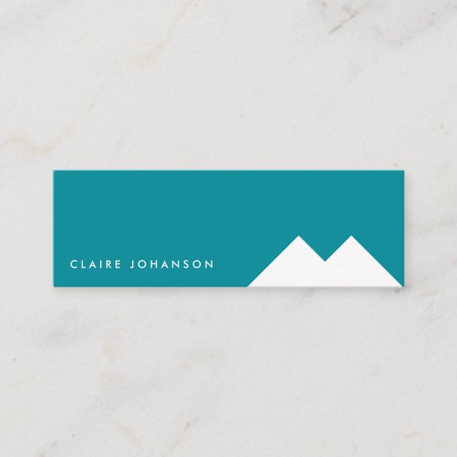 Carte De Visite Mini Blue white minimal modern simple geometric card (Devant)