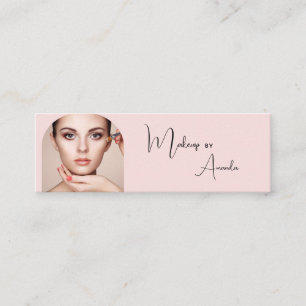Carte De Visite Mini Blush Rose Maquillage Photo Script