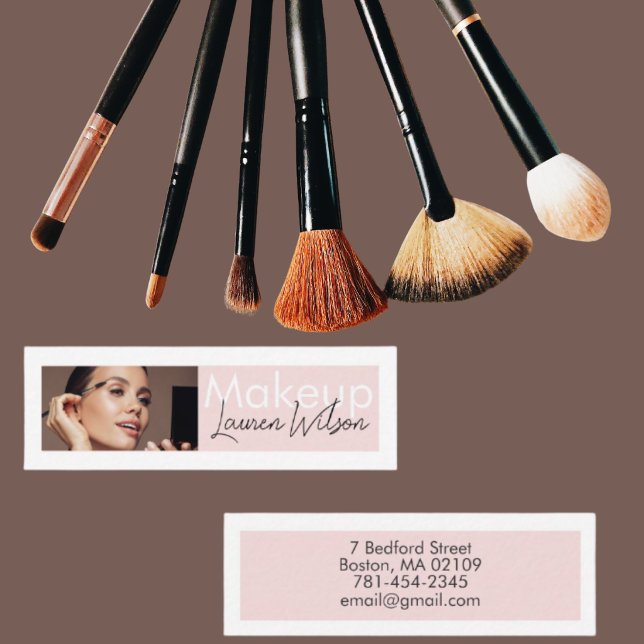 Carte De Visite Mini Blush Rose Studio de Coiffure, Maquillage & Beauté (Créateur téléchargé)