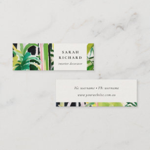 Carte De Visite Mini Boho Chic Vert Feuillage Tropical Botanique