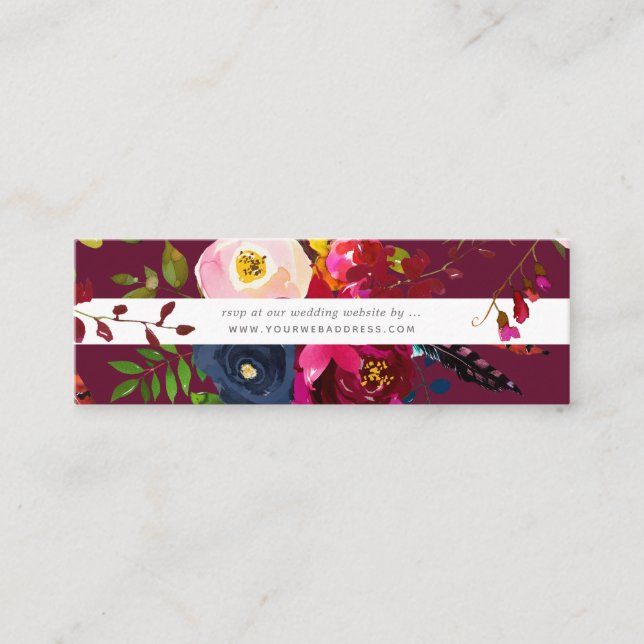 Carte De Visite Mini Boîtier RSVP du site Blush+Burgundy (Devant)