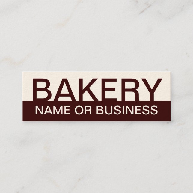 Carte De Visite Mini bold BAKERY (couleur personnalisable) (Devant)