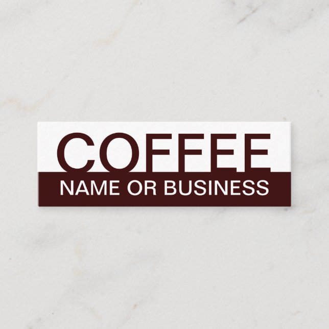Carte De Visite Mini bold COFFEE couleur personnalisable (Devant)