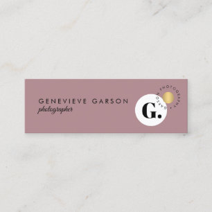 Carte De Visite Mini Bold Creative Monogram Logo Mauve Social Media