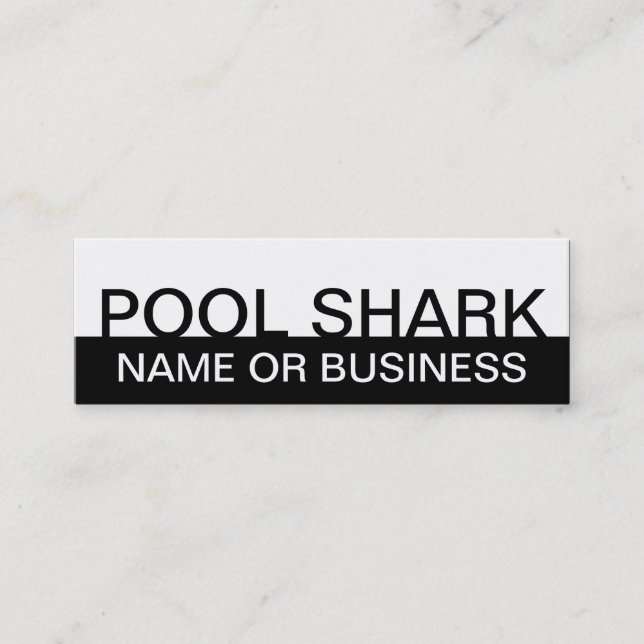 Carte De Visite Mini bold POOL SHARK (couleur personnalisable) (Devant)