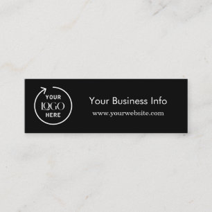 Carte De Visite Mini Bon de boisson de l'entreprise   Noir minimaliste