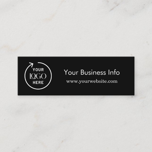 Carte De Visite Mini Bon de boisson de l'entreprise | Noir minimaliste (Devant)