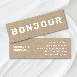 Carte De Visite Mini Bonjour ! Mini entreprise minimaliste moderne