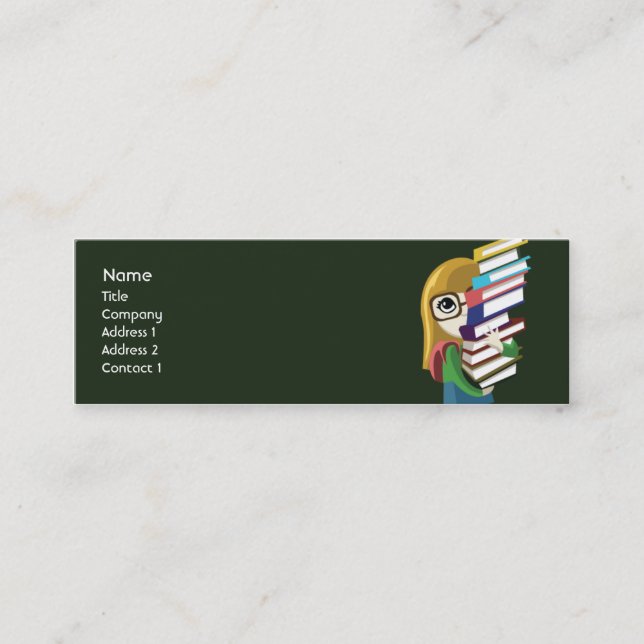 Carte De Visite Mini Bookgirl - maigre (Devant)