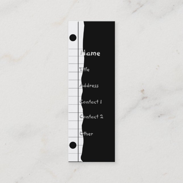 Carte De Visite Mini Bord de carnet (Devant)