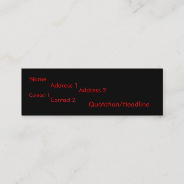 Carte De Visite Mini Bord droit (Devant)