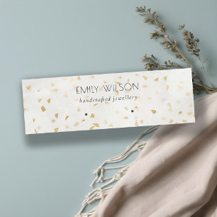 Carte De Visite Mini Boucles d'oreilles en marbre en or d'ivoire chic T