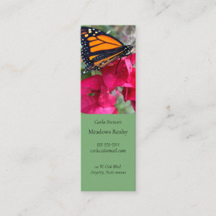Carte De Visite Mini Bougainvilliers avec papillon monarque