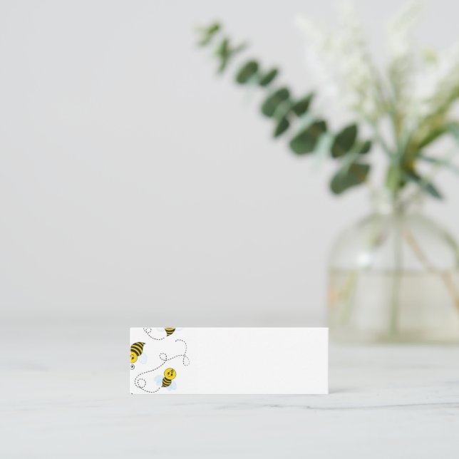 Carte De Visite Mini Bourdon Volant Jaune Noir Abeille Bourdon (Debout devant)