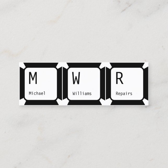 Carte De Visite Mini Boutons clavier (Devant)