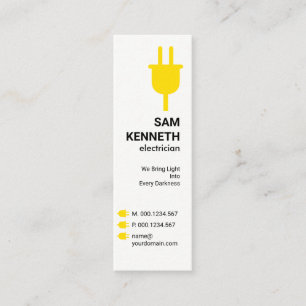 Carte De Visite Mini Boutons d'extension d'alimentation jaune Électrici