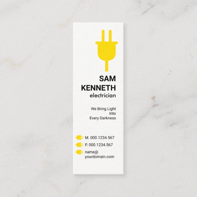 Carte De Visite Mini Boutons d'extension d'alimentation jaune Électrici (Devant)