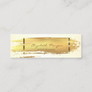 Carte De Visite Mini Brosse d'or professionnelle moderne, Trame d'or