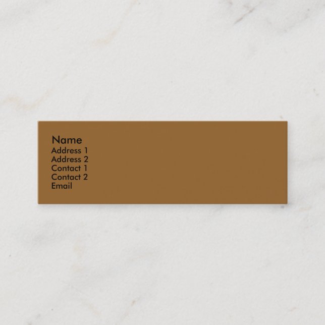 Carte De Visite Mini Brun simple (Devant)