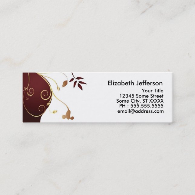 Carte De Visite Mini Businesscard élégant (Devant)