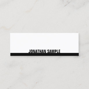 Carte De Visite Mini BW Modern Elegant Black White Plain Professionnel