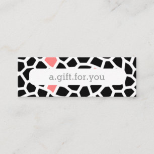 Carte De Visite Mini Cadeau de réduction en gris rose mosaïque à motif