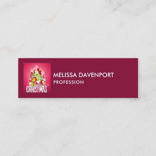 Carte De Visite Mini Cadeaux et Arbre de Noël modernes enrobés - Festiv (Devant)