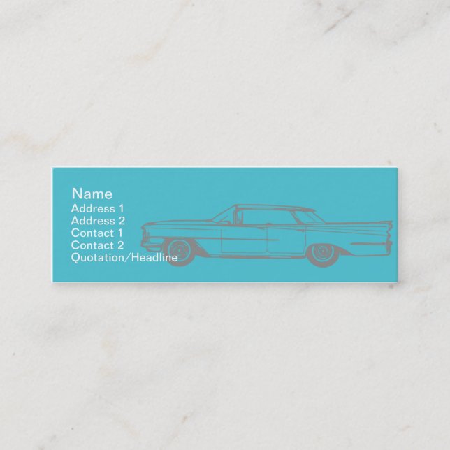 Carte De Visite Mini Cadillac - maigre (Devant)