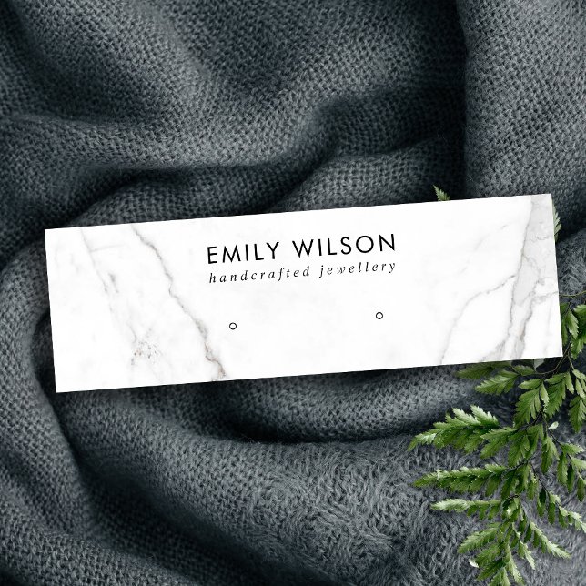 CARTE DE VISITE MINI CALACATTA MARBRE TEXTURE STUD EARRÊT AFFICHAGE (Créateur téléchargé)