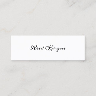 Carte De Visite Mini Calligraphie manuscrite White Black Calling